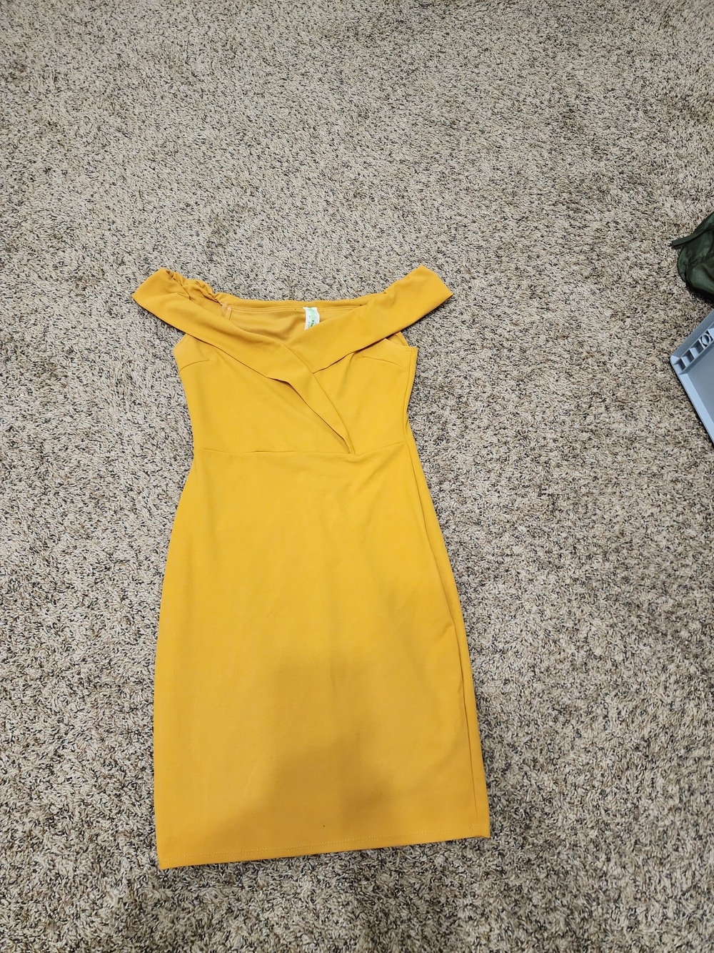 Mustard One-Shoulder Sheath Dress